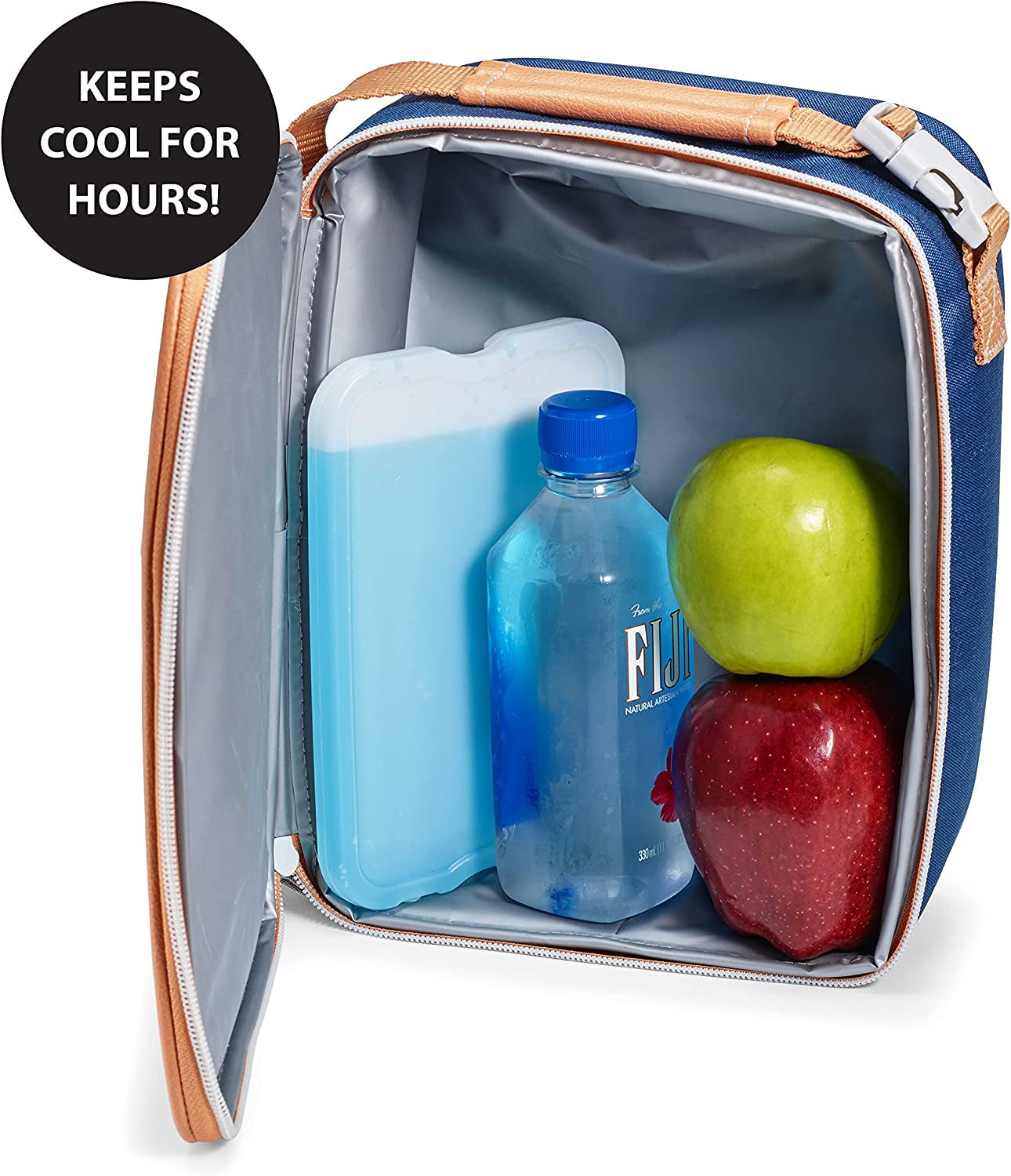 XL Cool Coolers Freezer Slim Ice Pack for Lunch Box, Set of 4, Large, Blue